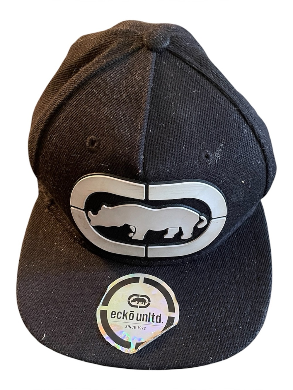 Ecko unltd SnapBack Baseball Cap Black w white logo